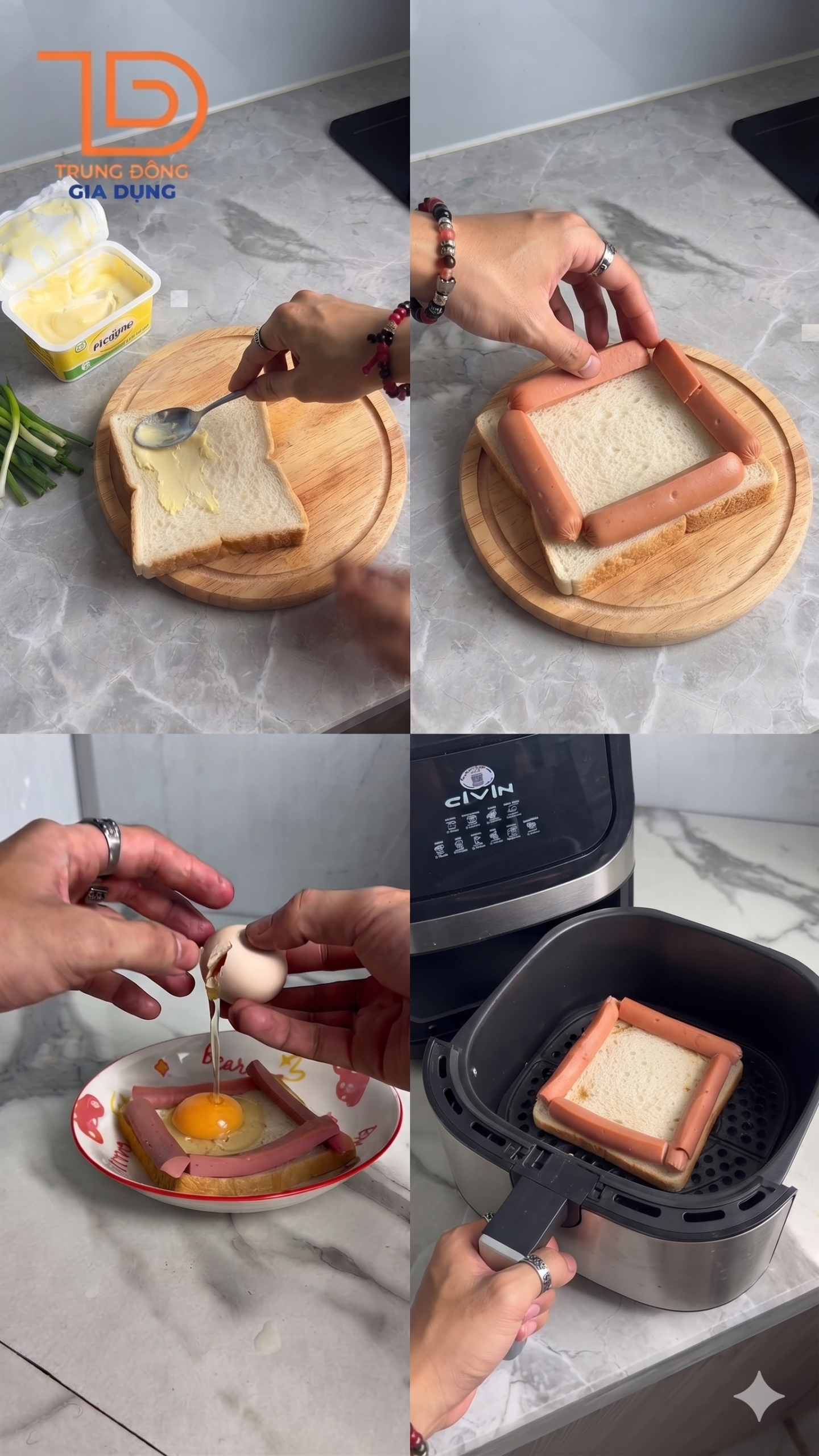 sandwich xúc xích trứng